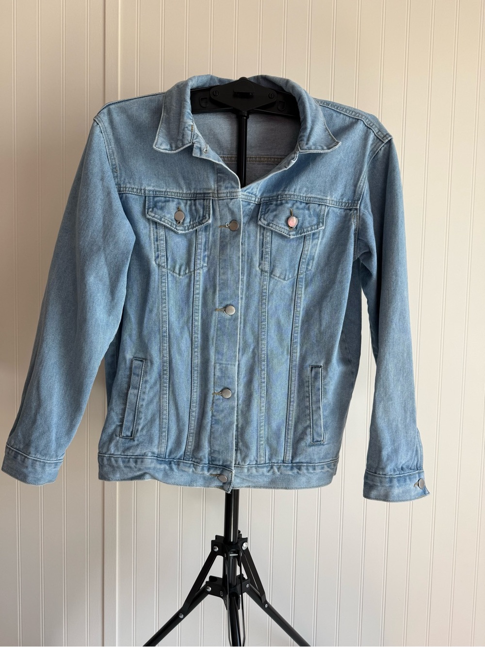Women’s Oversized Denim Jacket Size Small Boyfriend Fit Streetwear Indie Grunge